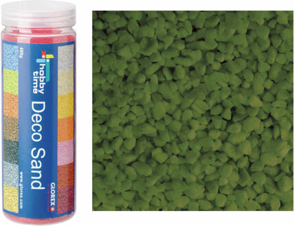 Decoratie zand/kiezels - 2x - donker groen - 500gr - zandkorrels - mini steentjes - 2 tot 6 mm