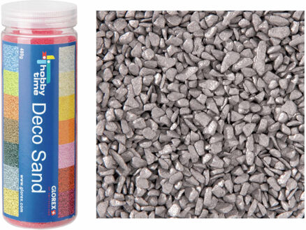 Decoratie zand/kiezels - 2x - zilver - 500gr - zandkorrels - mini steentjes - 2 tot 6 mm