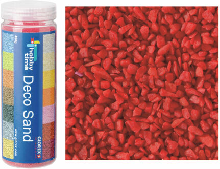 Decoratie zand/kiezels - 3x - rood - 500gr - zandkorrels - mini steentjes - 2 tot 6 mm