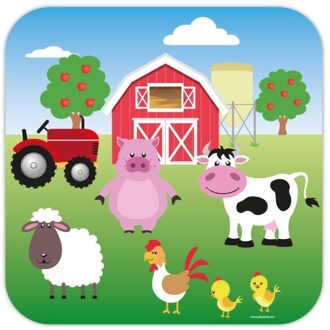 Decoratiebord Boerderij (50x50cm) Multikleur - Print