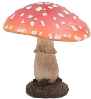 Decoratief Paddenstoel - Beeldje - 15 cm - Herfstdecoratie - Polyresin - Ornament - Tuinbeelden Multikleur