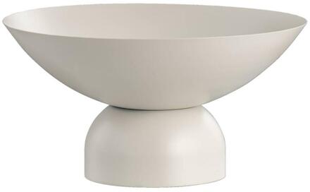 Decoratieschaal Op Voet - Beige - 16xØ32 Cm - Metaal - Zwart