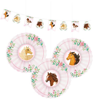 Decoratieset Paarden Beautiful (4st) Multikleur - Print