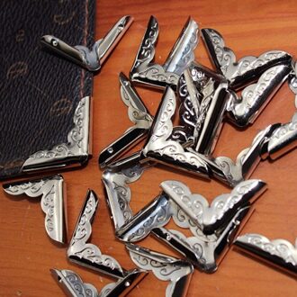 Decoratieve Antieke Sieraden Box Houten Case Boek Scrapbooking Photo Albums 'S Mappen Kraag Hoek Protector 12Pcs