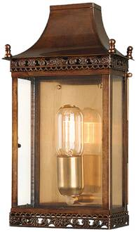 Decoratieve buitenwandlamp Regents Park, messing messing, helder