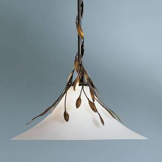 Decoratieve hanglamp CAMPANA 47 cm roestbruin, goud gepatineerd, wit