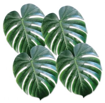 Decoratieve hawaii thema palm bladeren 4x stuks