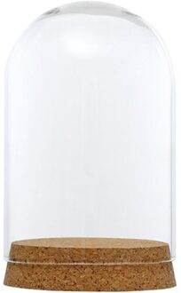 Decoratieve Helder Glas Landschap Vaas Cloche Jar Vitrine Met Rustieke Houten Basis/Tafelblad Middelpunt Dome 8x12cm