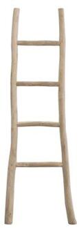 Decoratieve ladder Roel - teakkleur - 160x55x5 cm - Leen Bakker Bruin - 5 x 55 x 160