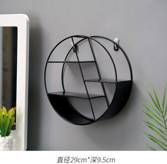 Decoratieve metalen opknoping plank ronde zeshoekige opslag stand planken thuis wanddecoratie bloempot staande WJ120713 A-zwart