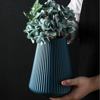 Decoratieve Plastic Bloem Vaas Droge Bloem Arragenment Pot Voor Bruiloft Decoratie blauw stijl 2