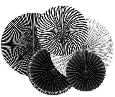 Decoratieve Rozetten Black & White 5-delig Multikleur - Print