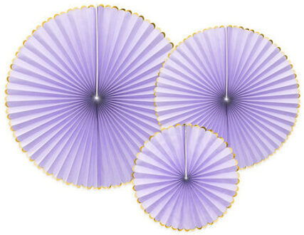 Decoratieve Rozetten Lila Goud (3st) Paars - Lila