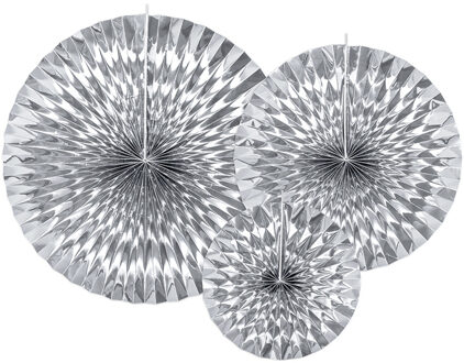 Decoratieve Rozetten Spiegelend Zilver (3st) Zilver - Grijs
