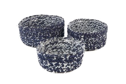 Decoratieve Set a 3 mandjes, jeans