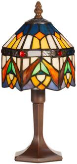Decoratieve tafellamp Jamilia in Tiffany-stijl veelkleurig, bruin