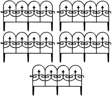 Decoratieve Tuin Hek, 60X33cm Decoratieve Tuin Hekwerk Panelen Dier Barrière, Hek Decoratieve Rand, Zwart 5Pcs