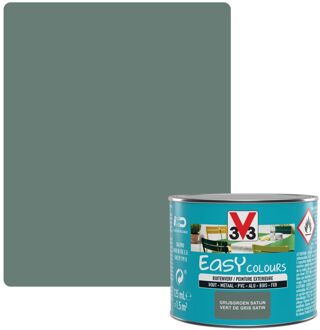 Decoratieve Verf Easy Colours Grijsgroen Zijdeglans 0,125l