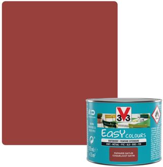 Decoratieve Verf Easy Colours Papaver Zijdeglans 0,125l