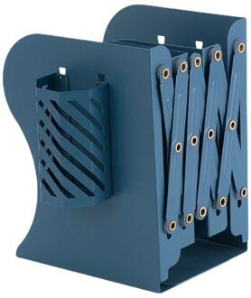 Decoratieve Verstelbare Boekensteunen Voor Zware Boeken Anti-Slip Metalen Boek Stoppers Houders Voor Boekenkast Boekenkasten G6DD blauw