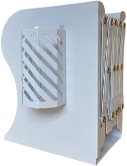 Decoratieve Verstelbare Boekensteunen Voor Zware Boeken Anti-Slip Metalen Boek Stoppers Houders Voor Boekenkast Boekenkasten G6DD wit