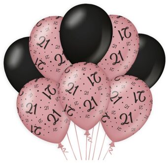 Decoration Balloons Roze/zwart - 21 Verpakking A 8 Stuks