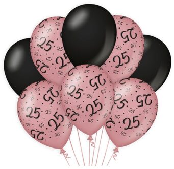 Decoration Balloons Roze/zwart - 25 Verpakking A 8 Stuks