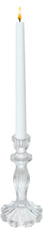 Decoration kaarsen kandelaar Decoglass - voor dinerkaarsen - glas - transparant - 10 x 20 cm