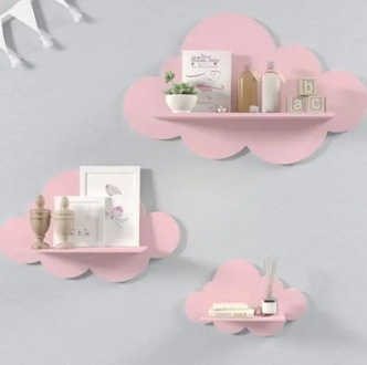 Decorative Cloud Rack 3'lü Decorative Cloud Shelf 3