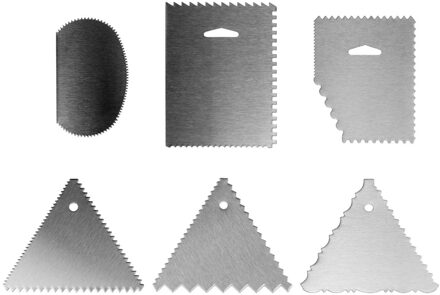 Decoreren Kam en Icing Soepeler, 6 stks Cake Schraper Set, Rvs