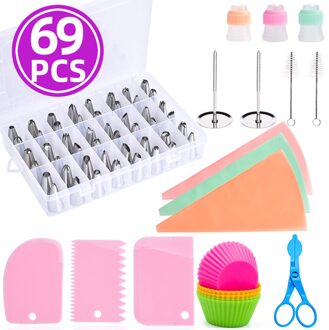 Decoreren Nozzle Set Met Opbergdoos, Spuitzak, Cupcake Mallen Diy Cake Bakken Tool