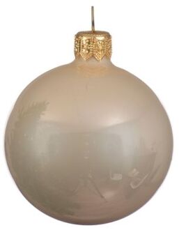 Decoris 1 Glazen kerstbal glans 15 cm parel