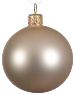 Decoris 1 Glazen kerstbal mat 15 cm parel