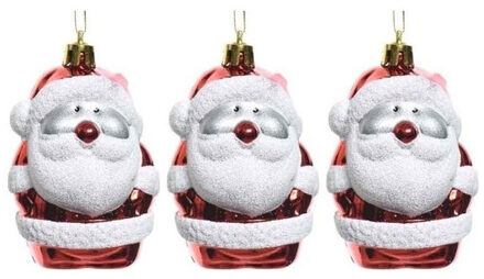 Decoris 12x Kersthangers figuurtjes kerstman 8 cm