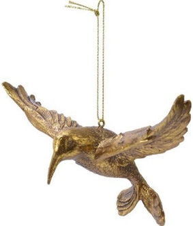 Decoris 1x Kerstboomhangers gouden kolibrie vogels 13 cm kerstversiering