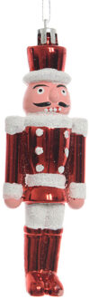 Decoris 1x Kersthangers notenkrakers poppetjes/soldaten rood/wit 12,5 cm