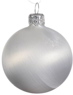 Decoris 2 stuks 6 Glazen kerstballen mat 6 cm ijslak