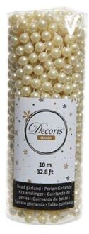 Decoris 2 stuks Kralenketting plastic 10 cm creme