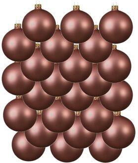 Decoris 24x Oud roze glazen kerstballen 6 cm mat