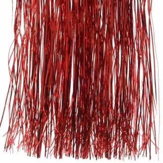 Decoris 2x Kerstboom decoratie folie slierten rood