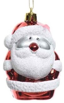 Decoris 2x Kersthangers figuurtjes kerstman 8 cm Rood