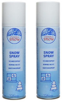 Decoris 2x stuks milieuvriendelijke sneeuwspray / spuitsneeuw spuitbussen van 150 ml - Sneeuw spuitbus ECO