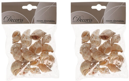 Decoris 2x zakjes decoratie schelpen zeeslak/strombus canarium 4 cm