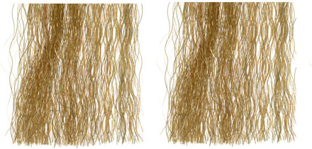 Decoris 2x zakjes lametta golvend engelenhaar goud 50 x 40 cm