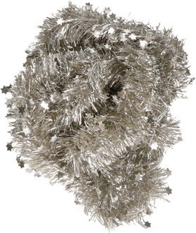 Decoris 3x Champagne sterren kerstslingers 10 x 270 cm kerstboom