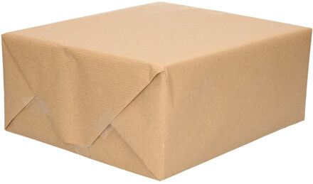 Decoris 3x decoris inpakpapier / cadeaupapier - gerecycled kraft papier- bruin - 200 x 70 cm - hobby