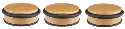 Decoris 3x Kleine metalen deurstoppers 10 x 4,5 cm bamboelook