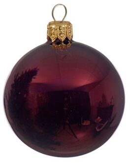 Decoris 4 Glazen Kerstballen Glans 10 Cm Ossenbloed