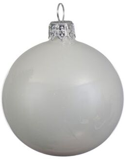 Decoris 4 Glazen Kerstballen Glans 10 Cm Winter Wit