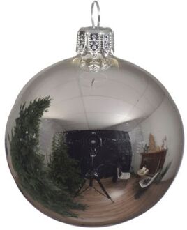 Decoris 4 Glazen Kerstballen Glans 10 Cm Zilver